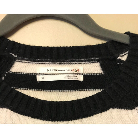 Anthropologie Rebekah Black/White Striped Tunic Sweater Size Extra Small - Picture 5 of 10